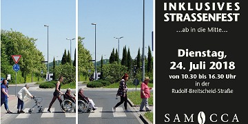 Ab in die Mitte - Samocca-Straßenfest Flyer Straßenfest