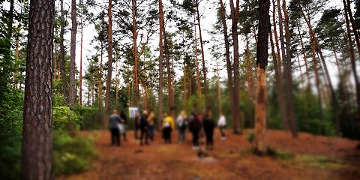 Schüler*innen auf einer Waldlichtung